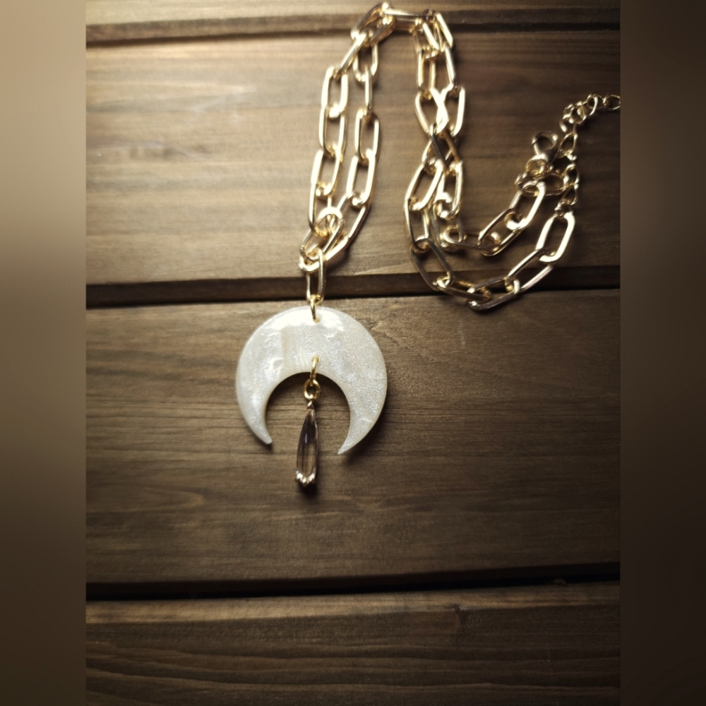 Handmade half moon necklace